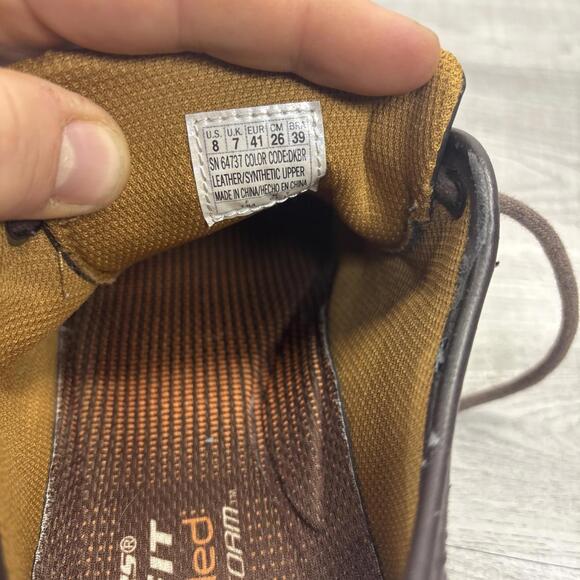 Men Sz 8 Skechers Porter Ressen Dark  Brown Leather Lace Up Sneaker 64737 - Picture 9 of 16